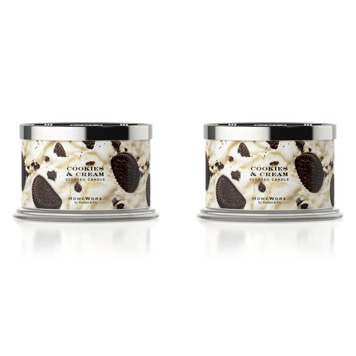 Cookies & Cream Set of 2 4-wick Candles for wholesale by HomeWorx by Slatkin + Co.