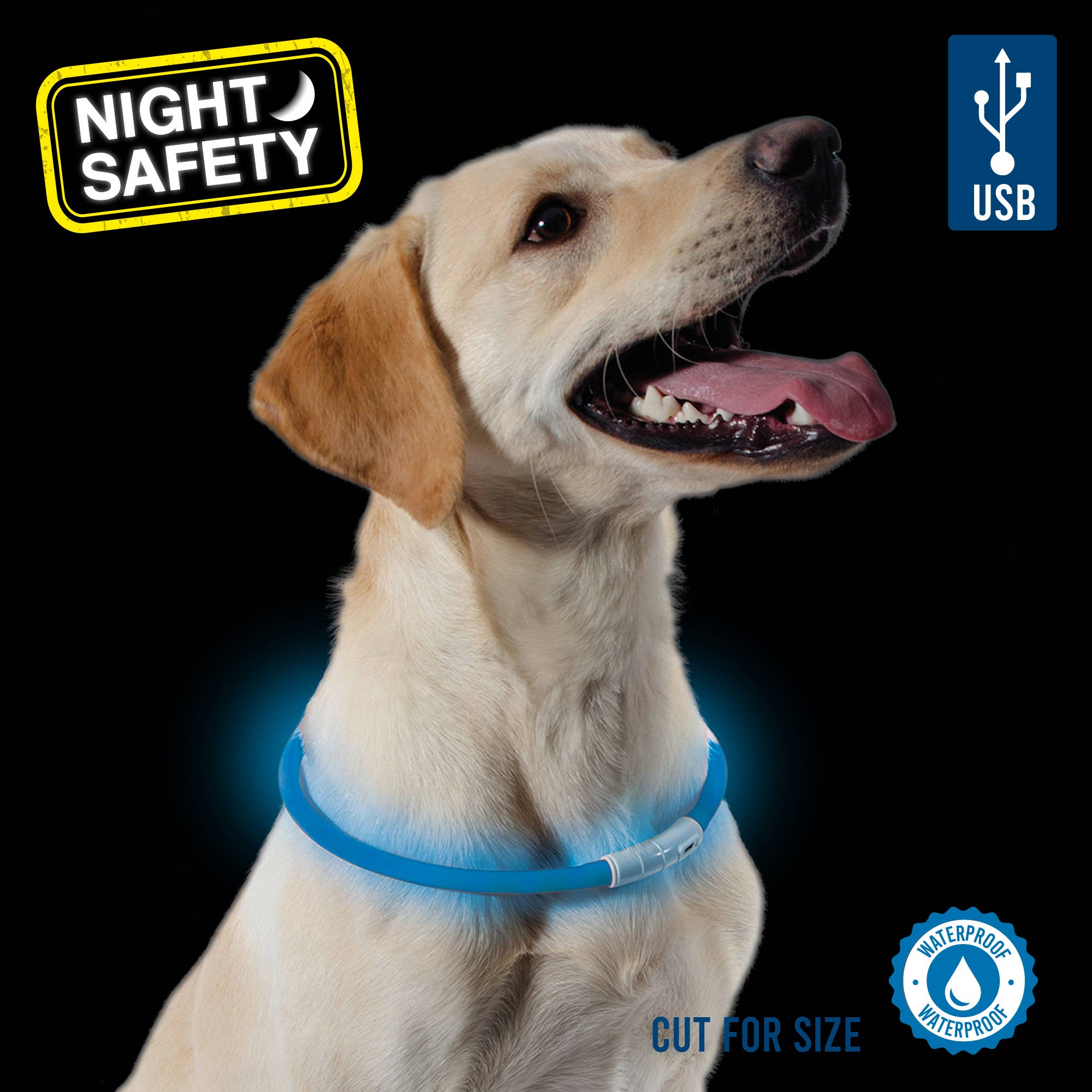 Ancol Pet Products Ltd – wholesale Pet collar – Dog – Rechargeable Flashing Band - 3 colours available7