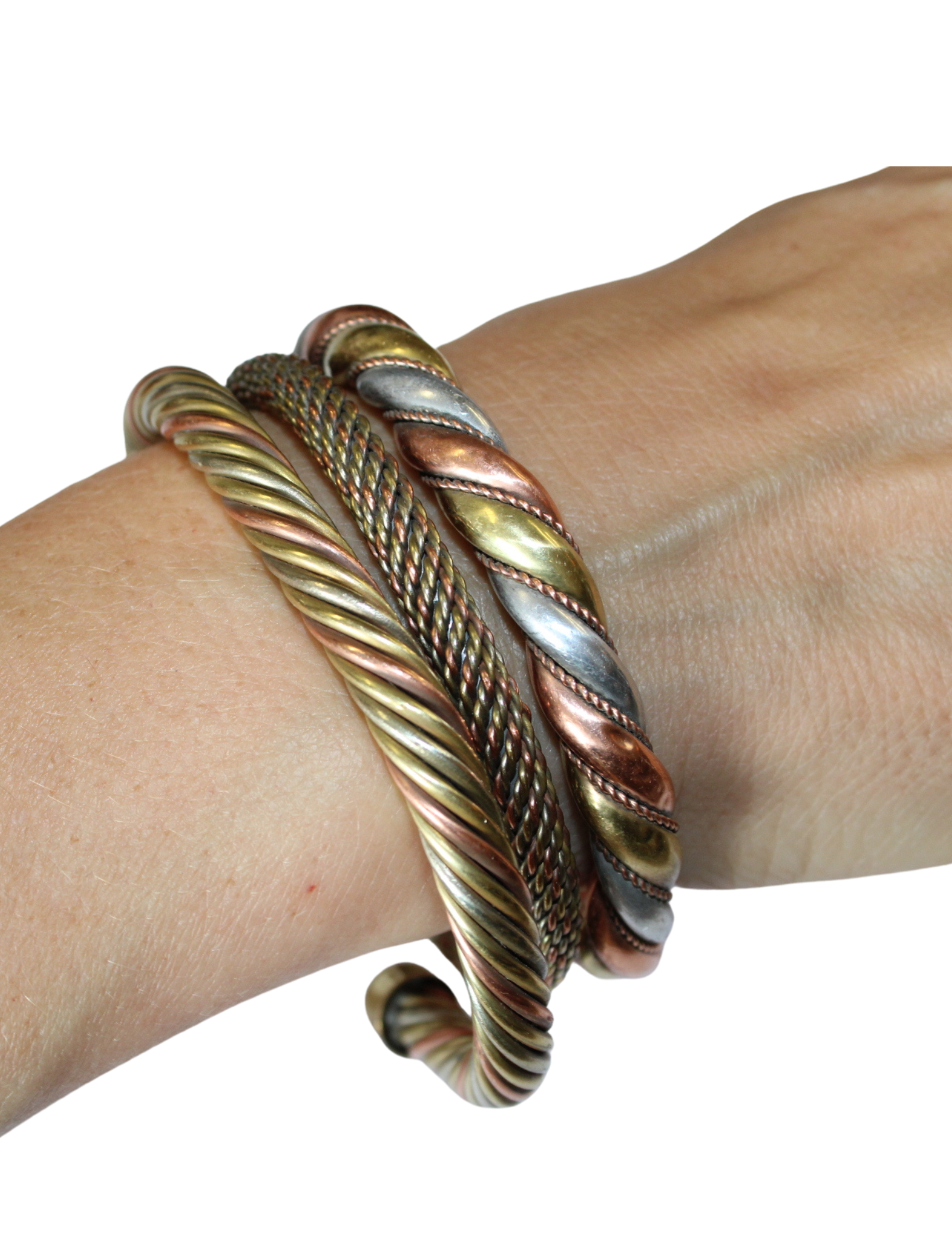 Tika - Wholesale Cuff Bracelet - Copper Tri-Metal Cuff Bracelets - Three Styles3