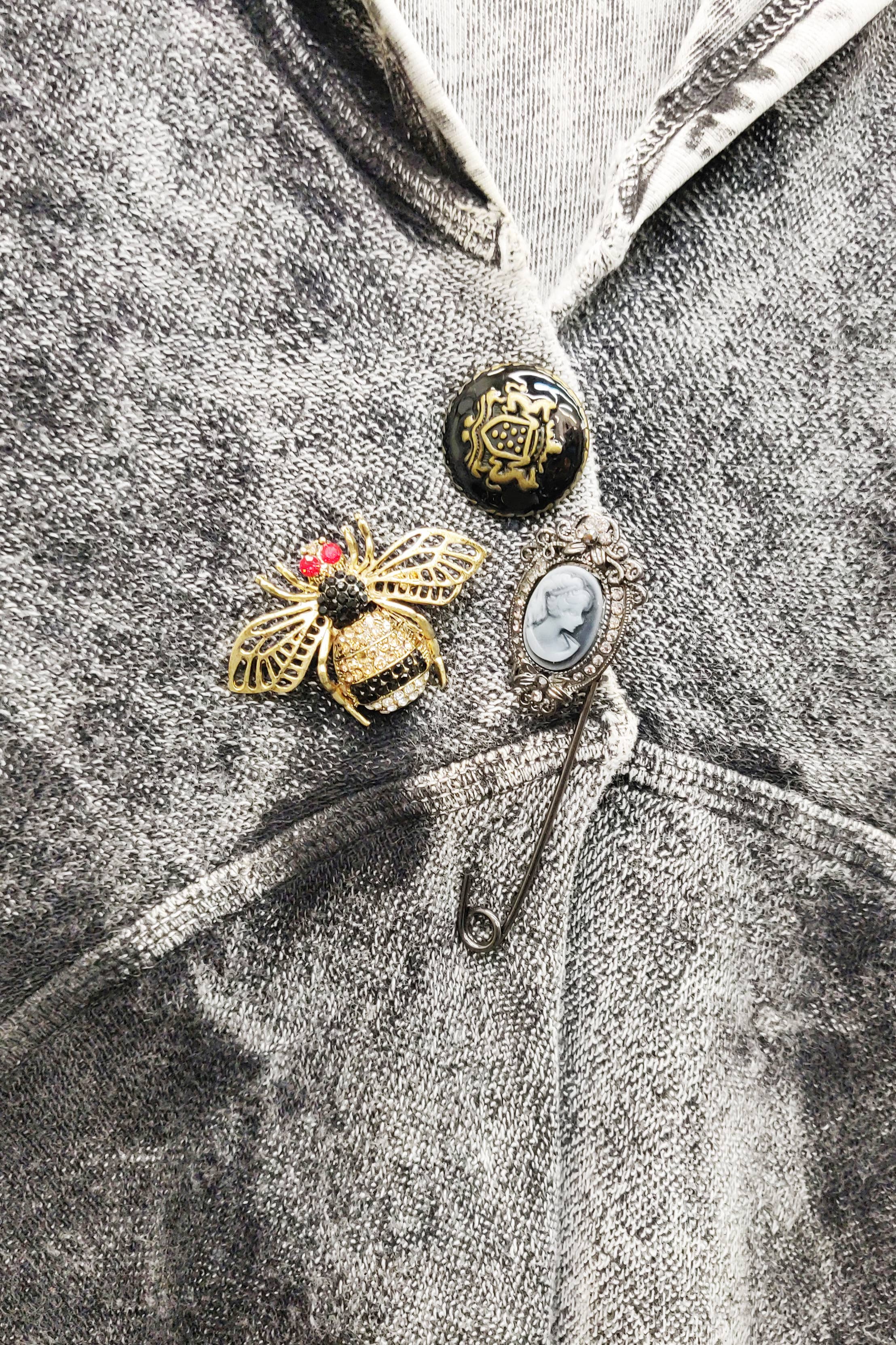 Black Acid Wash Forest Goddess French Terry Coat for wholesale on Faire17