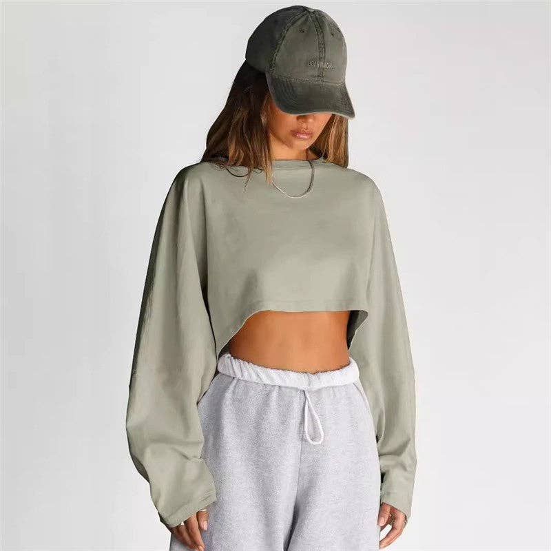 FurDecoration – Engroshandel Sweatshirt - Dame – Afgrøde Rund Hals Ensfarvet Sweatshirt9