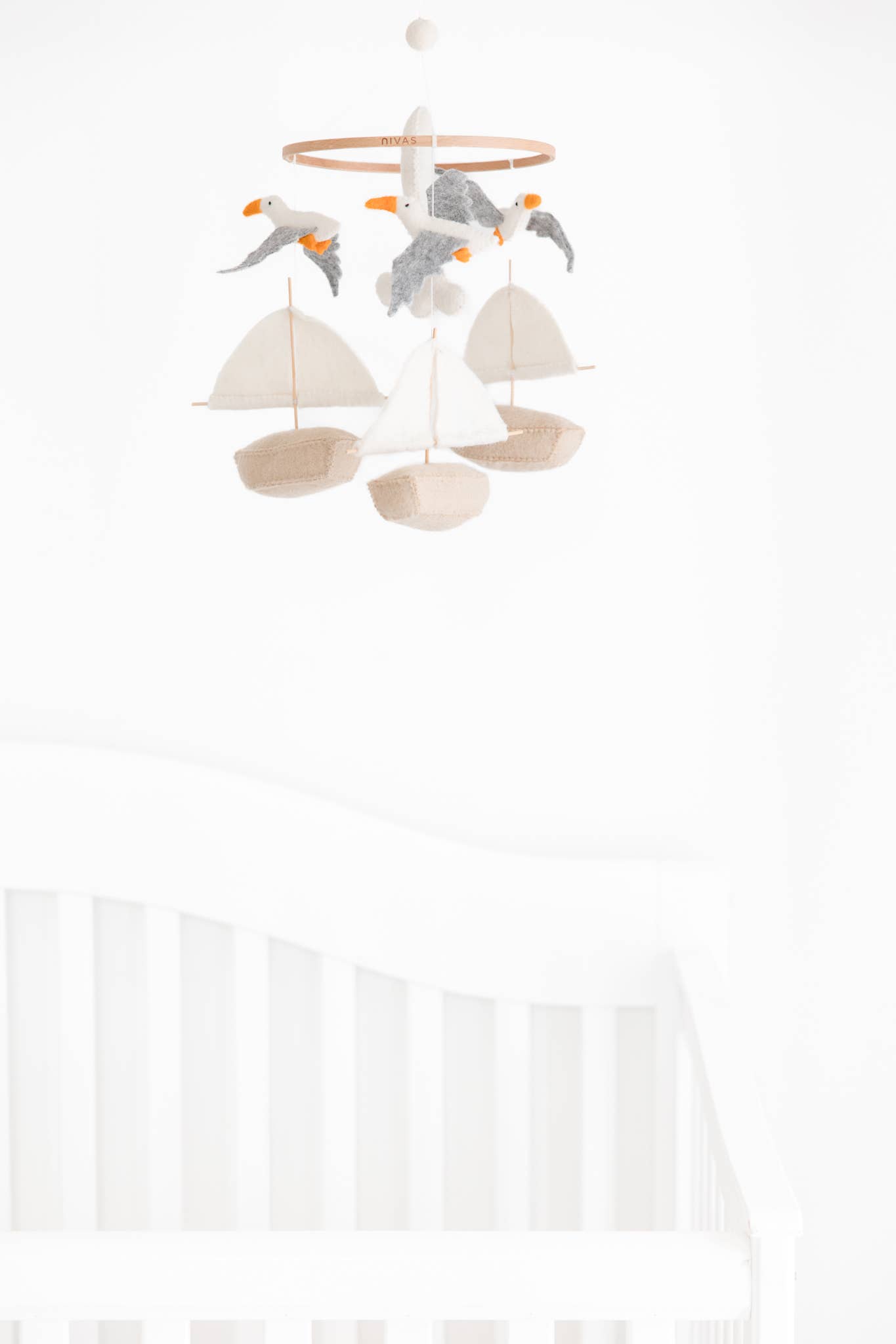 Nivas - Wholesale Baby Mobile - Sailboat and Seagulls Mobile - Handmade Baby Gift1