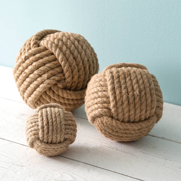 CTW Home Collection - Wholesale Decorative Tabletop Object - Set of Three Nautical Rope Balls