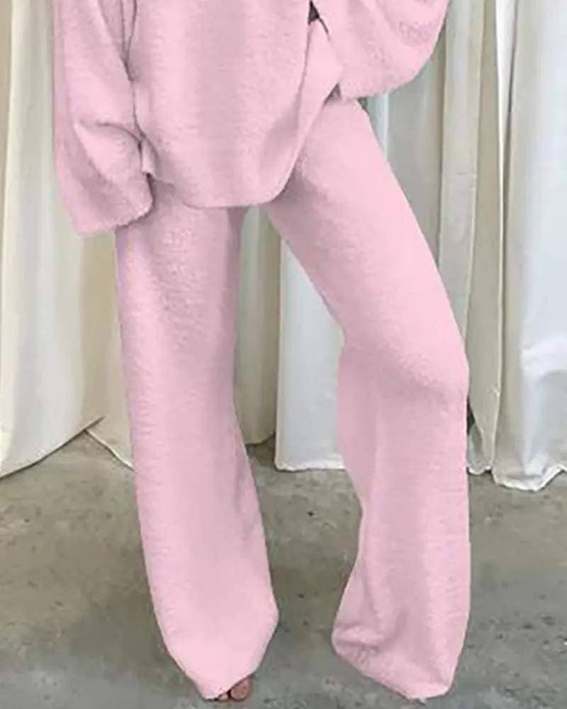 Fashion Combination - Wholesale Top & Pant Set (NOT Loungewear) - Women's - v neck long sleeve casual top pants set5