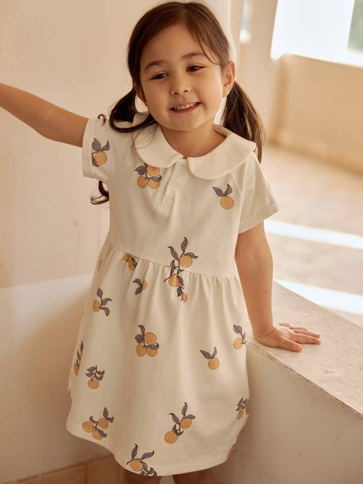 Norsu Organic - Wholesale Dress - Kids - Organic Cotton Collar Dress-Clementine2