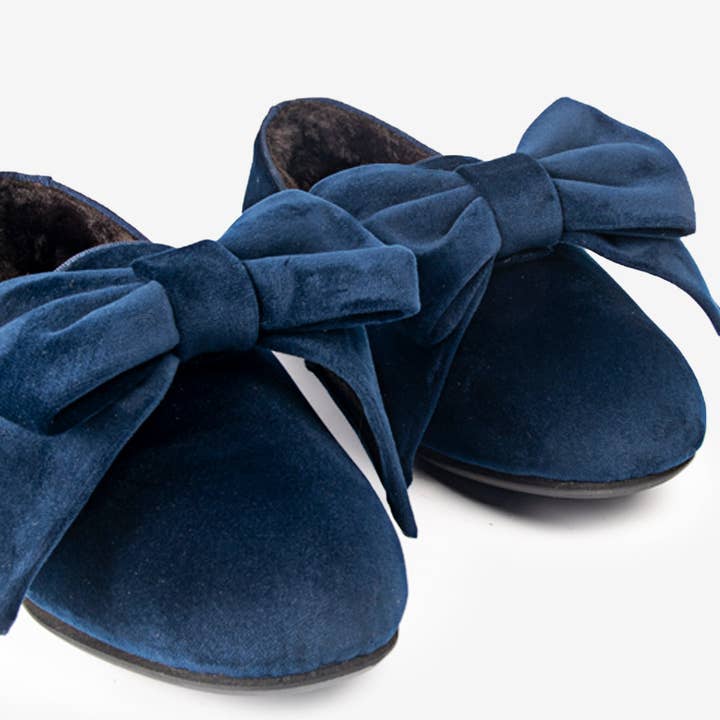 Mocassini in velluto blu per la vendita all'ingrosso da parte di Humswear