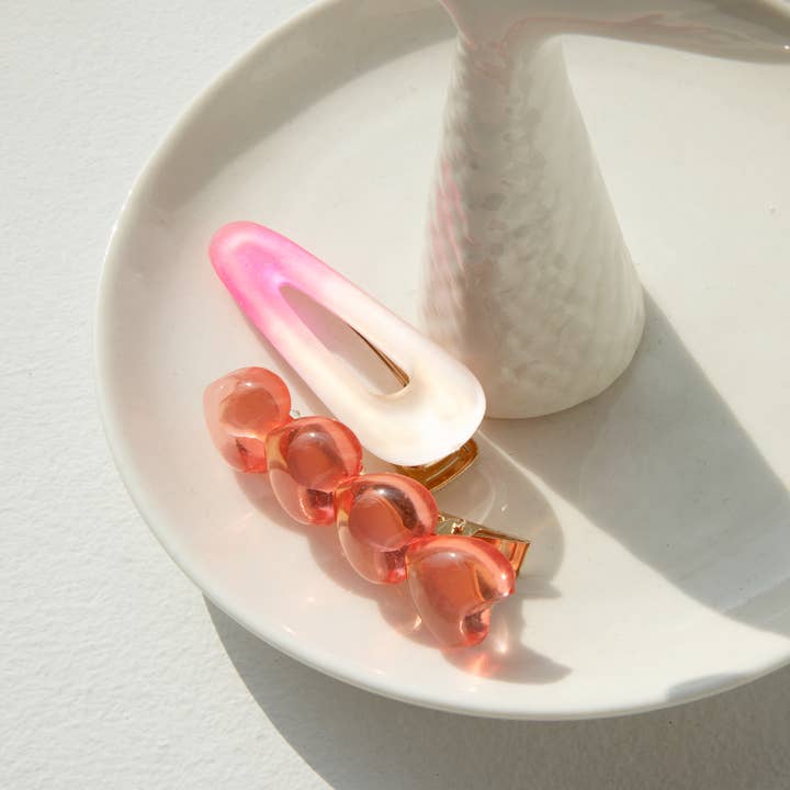 Helio Ferretti - Wholesale Hair Clip - Women's - PACK OF 2 PINK CLIPS HF2