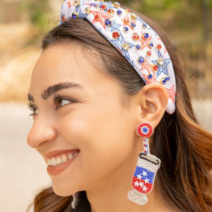 USA Stars Jeweled Knot Headband for wholesale by Twine and Love