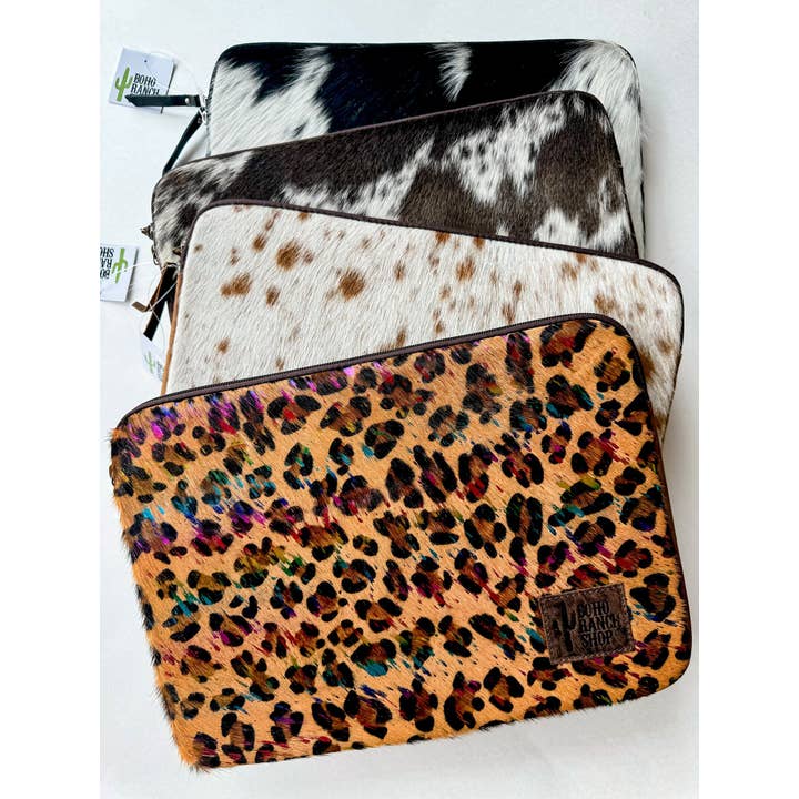 Boho Ranch Shop - Wholesale Laptop/Tablet Case - Women's - Cowhide Leather Laptop Computer Tech Sleeve Pouch5