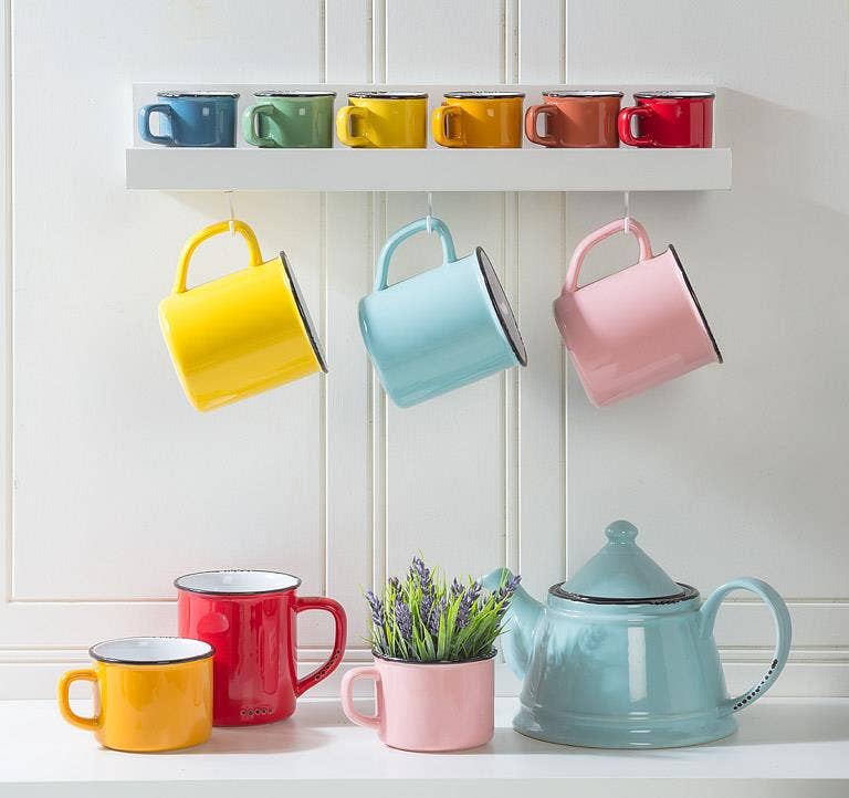 Abbott - Wholesale Tea Pot - Enamel Look Teapot, 9"L (32oz) - 104513