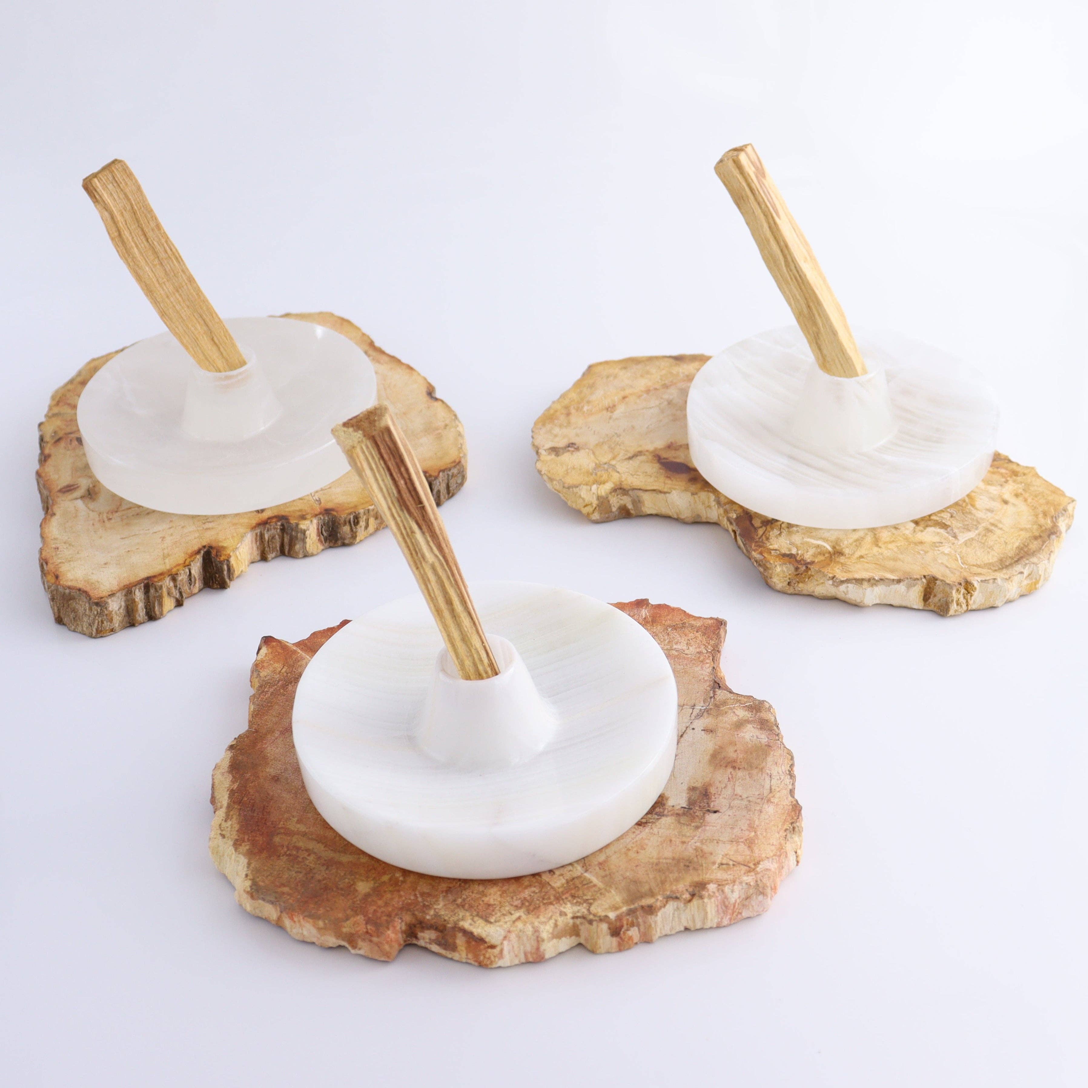 Mi Esperanza Minerals - Wholesale Incense Holder - One White Onyx Palo Santo and Incense Holder4