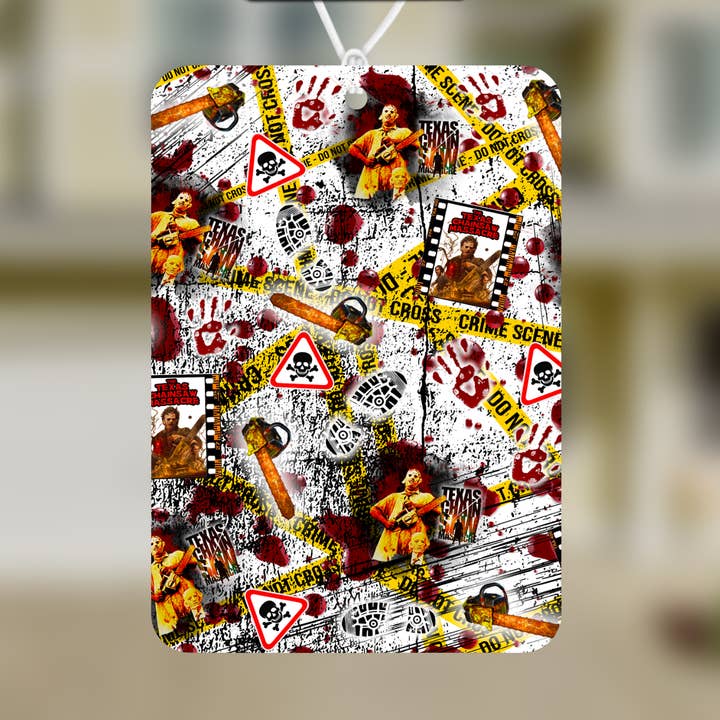 Texas Chainsaw Collage Air Freshener l for wholesale by Graveyard Offerings