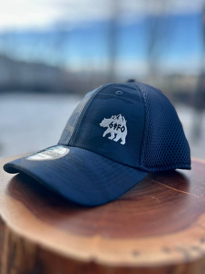 Blue Camo Fitted Hat for wholesale by GTF Outside