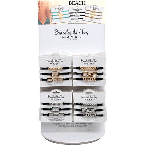 Maya J - Wholesale Hair Tie - 2-in-1 Bracelet Hair Tie Sets - Beach - Full Display