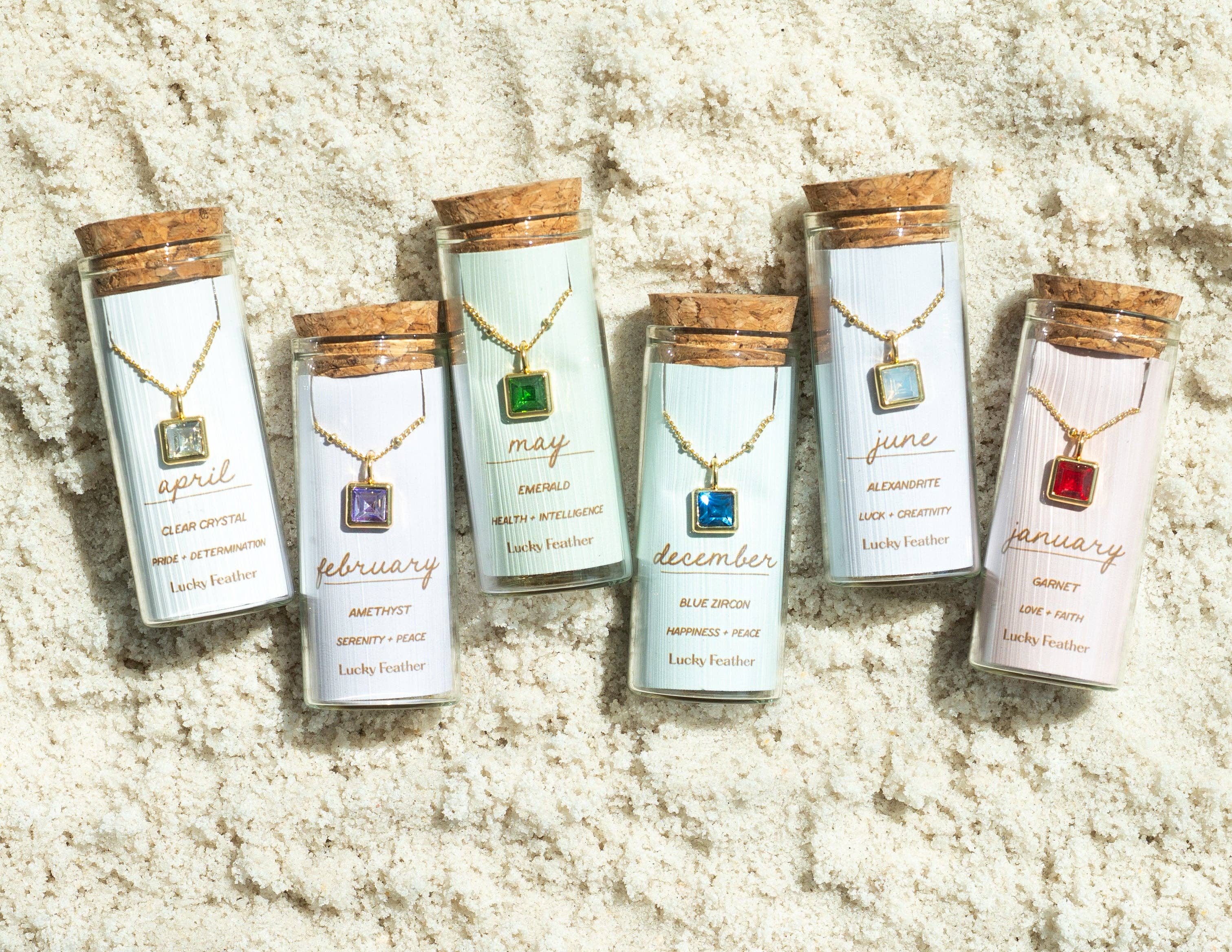 Lucky Feather - Wholesale Retailer Display - Jewelry - Birthstone Bottle Bundle - 4 of each month (48pc) + Display1