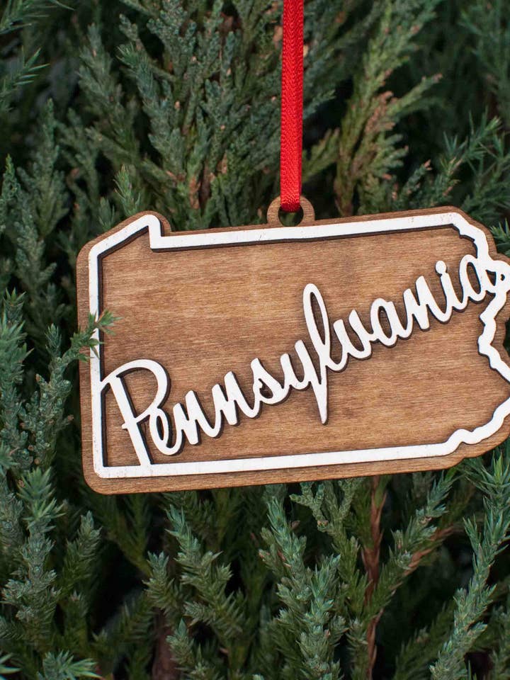 Pennsylvania Christmas Ornament for wholesale by The Little Ornament Shop