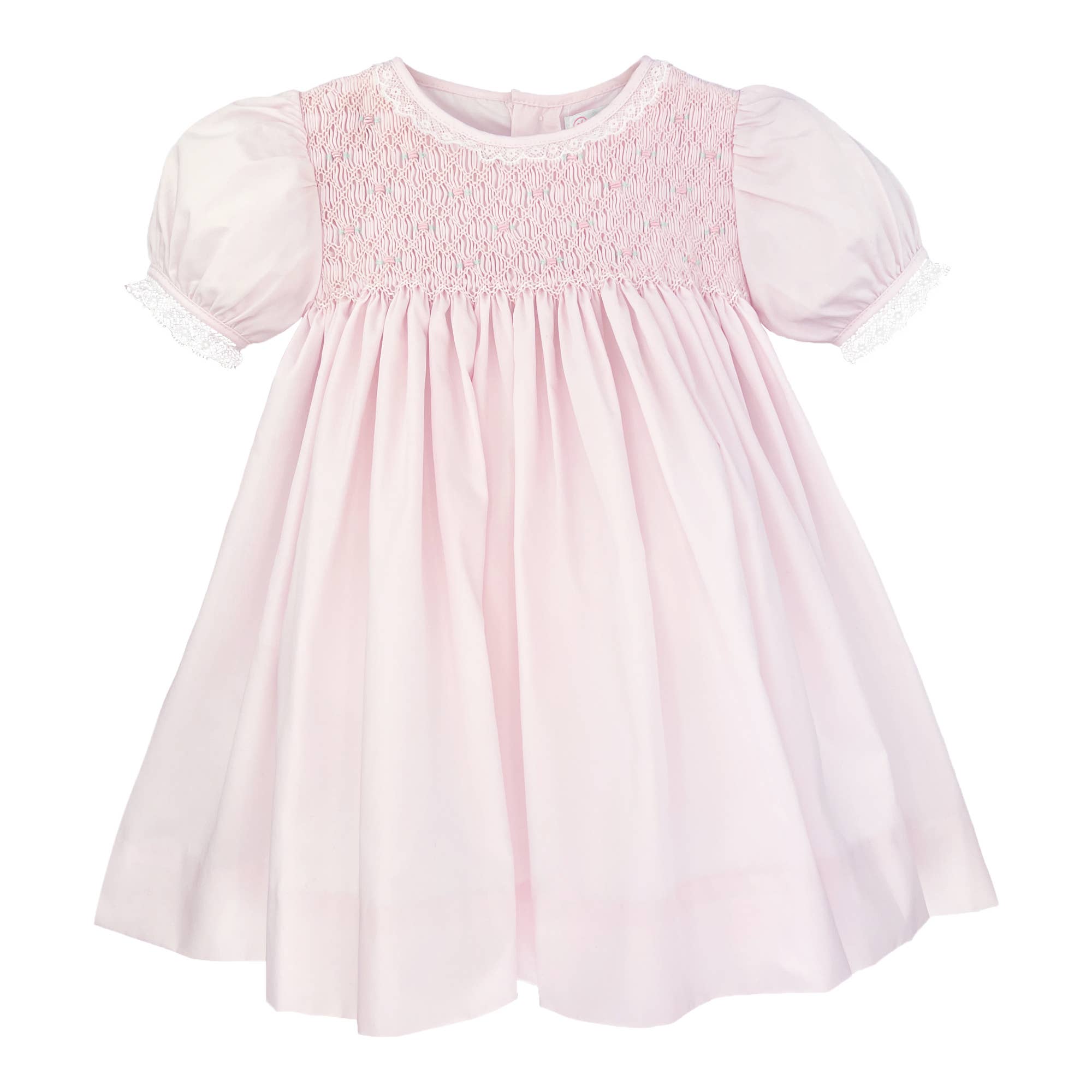Petit Ami & Zubels - Wholesale Dress - Baby - Fully Smocked Dress with French Lace4