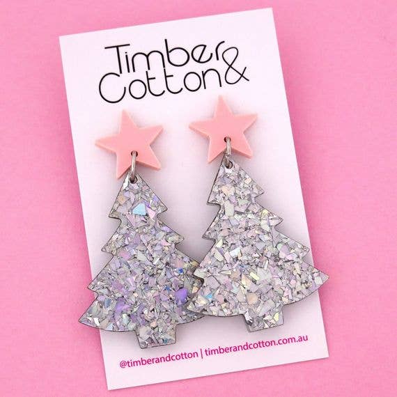 Girlfetti - Wholesale Dangle Earrings - Christmas Tree Acrylic Dangle Earrings4