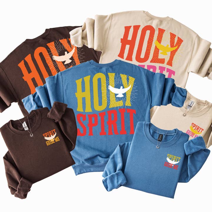Spirito Santo Guidami | Felpa o Maglietta Grafica | Abbigliamento Religioso Quotidiano per la vendita all'ingrosso da parte di Knox + Nell