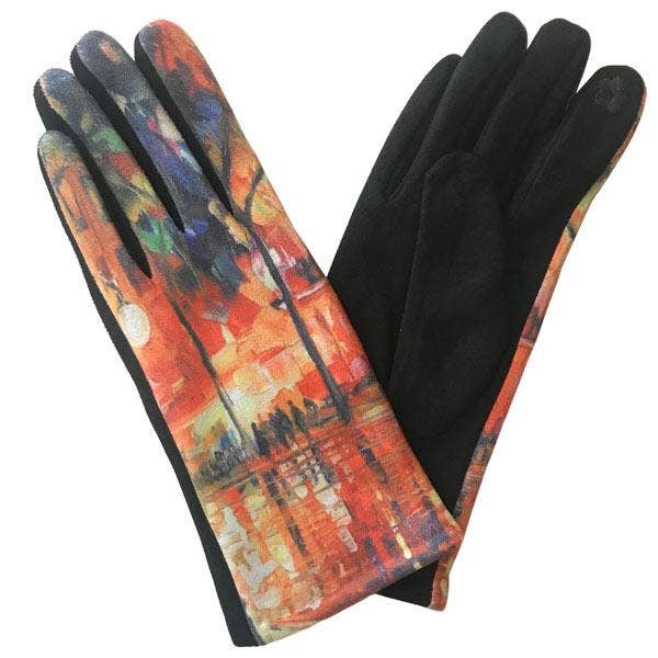 The Magic Scarf Company - Wholesale Gloves - Women's - 3709 - Art Design Touch Screen Gloves1