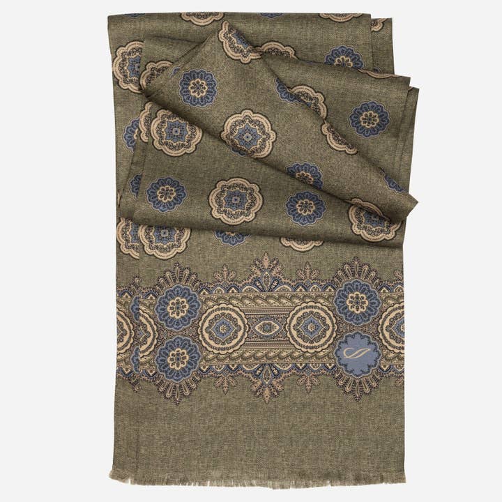 Silvestri - Silk Scarf - Fig Green for wholesale by Elizabetta Made in Italy USA