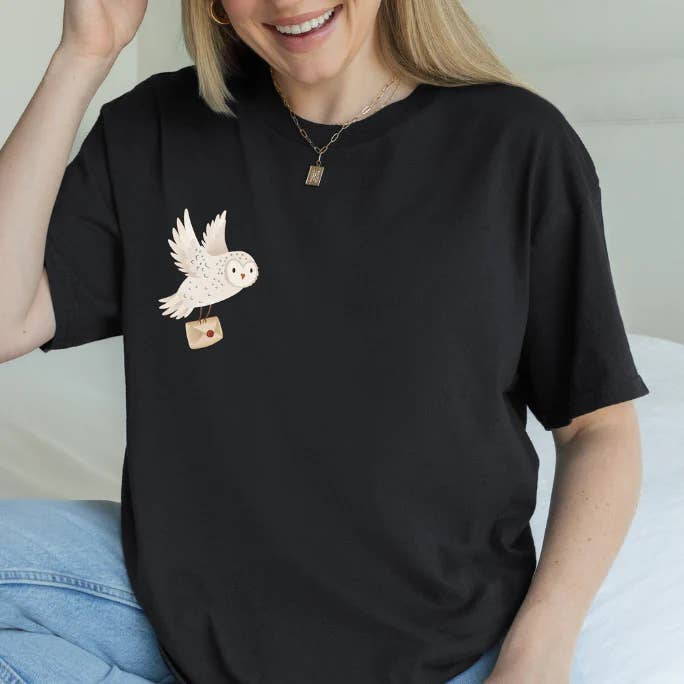 T-shirt Snowy Owl with Letter ORGANIC COTTON Magic Owl for wholesale by Tilda&Theo