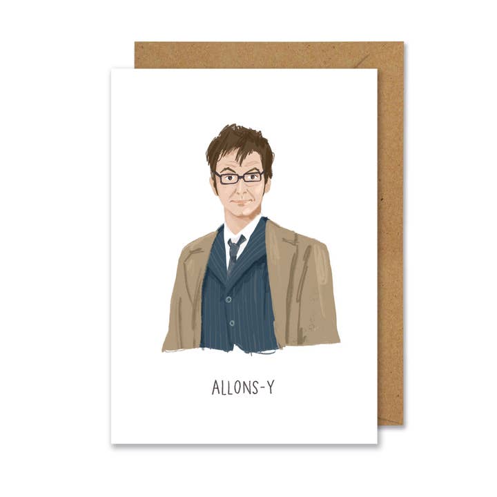 David Tennant 10th Dr Who inspired A6 card for wholesale by Middle Mouse