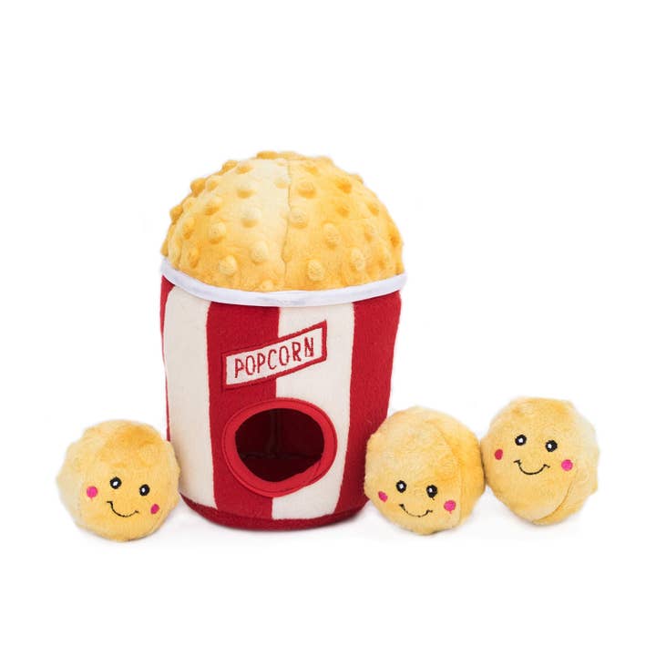 ZippyPaws - Wholesale Pet Plush Toy - Dog - Zippy Burrow - Popcorn Bucket - Dog Toy
