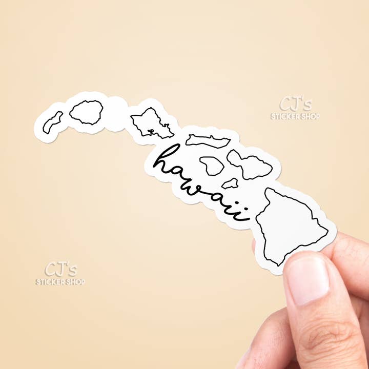 Hawaii kursiv klistermärke för wholesale av CJ's Sticker Shop