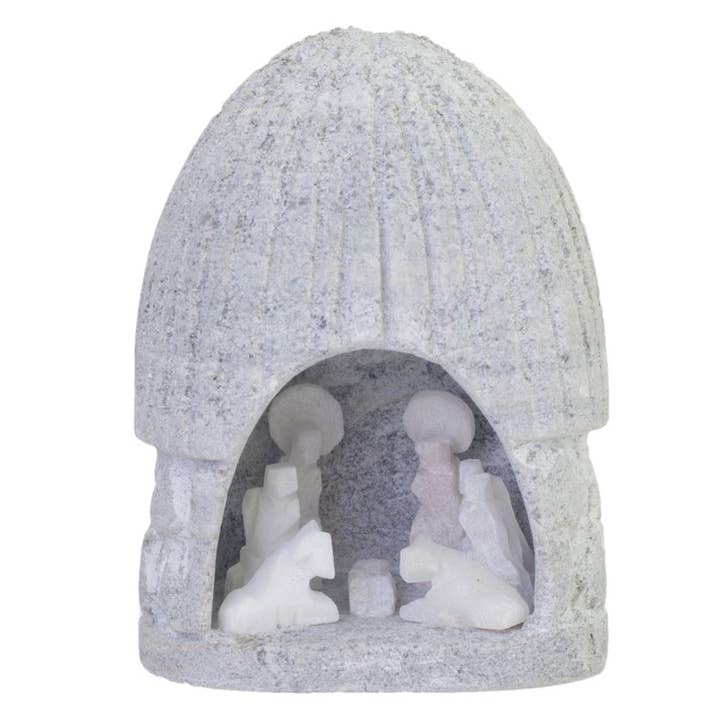 Lucuma Designs - Wholesale Nativity Scene Decor - Nativity Alabaster Carving - M 2.25" - Gift Ready