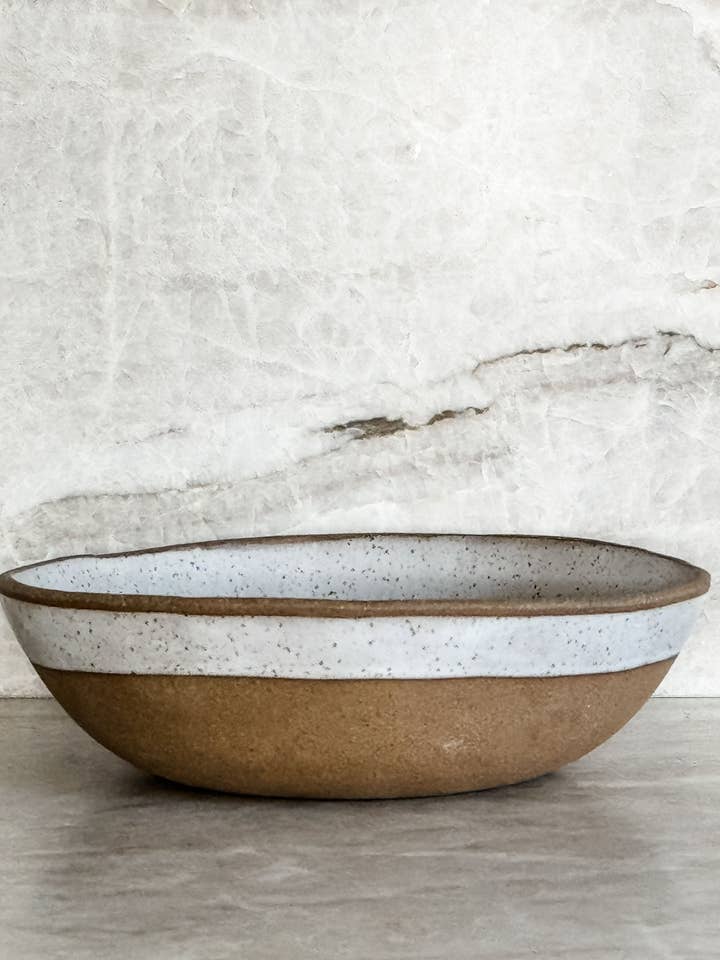 medium stoneware serving bowl white for wholesale by erin murphy pottery