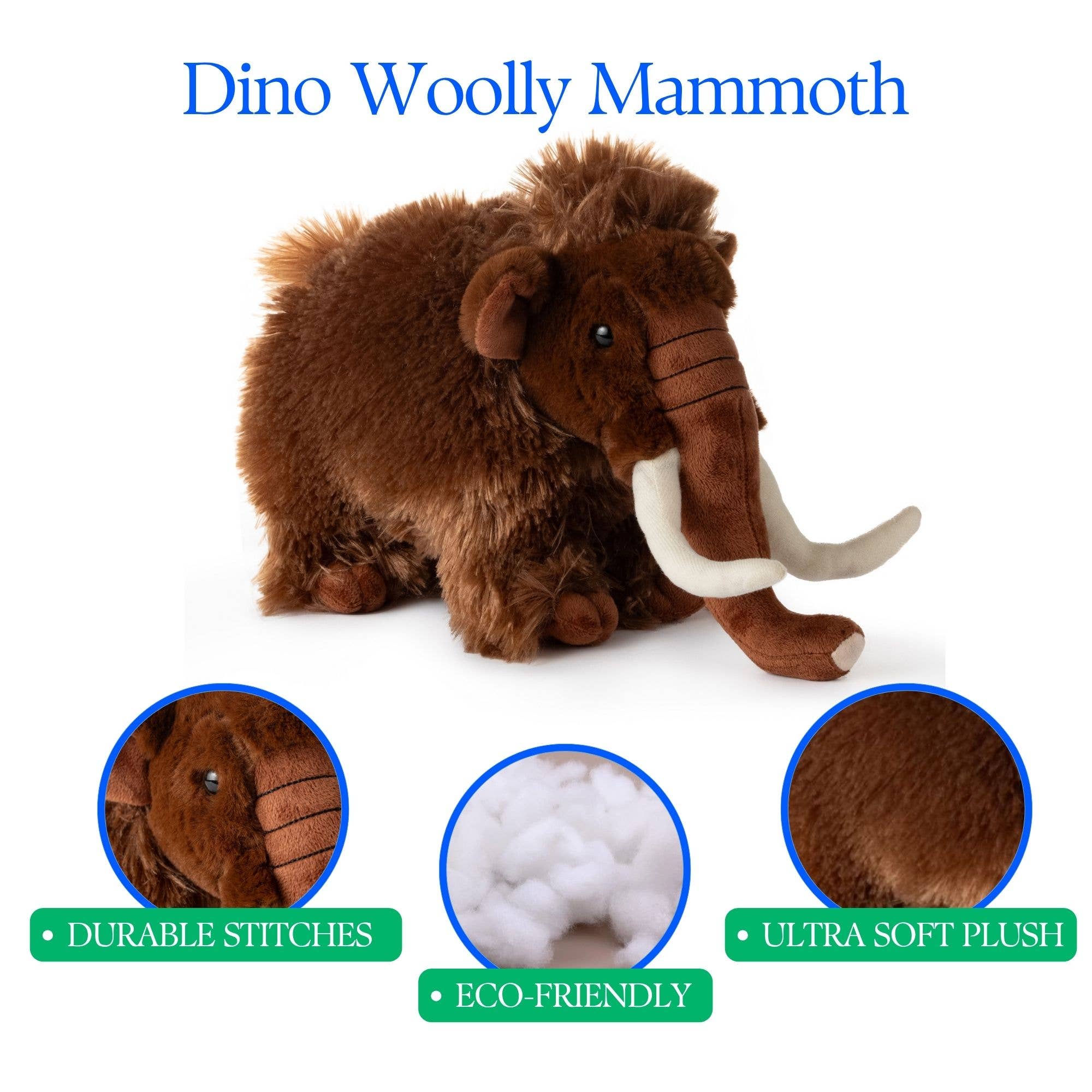 The Petting Zoo - Wholesale Stuffed/Plush Toy - Kids & Baby - 12" (30cm) Wild Onez Woolly Mammoth Dinosaur5