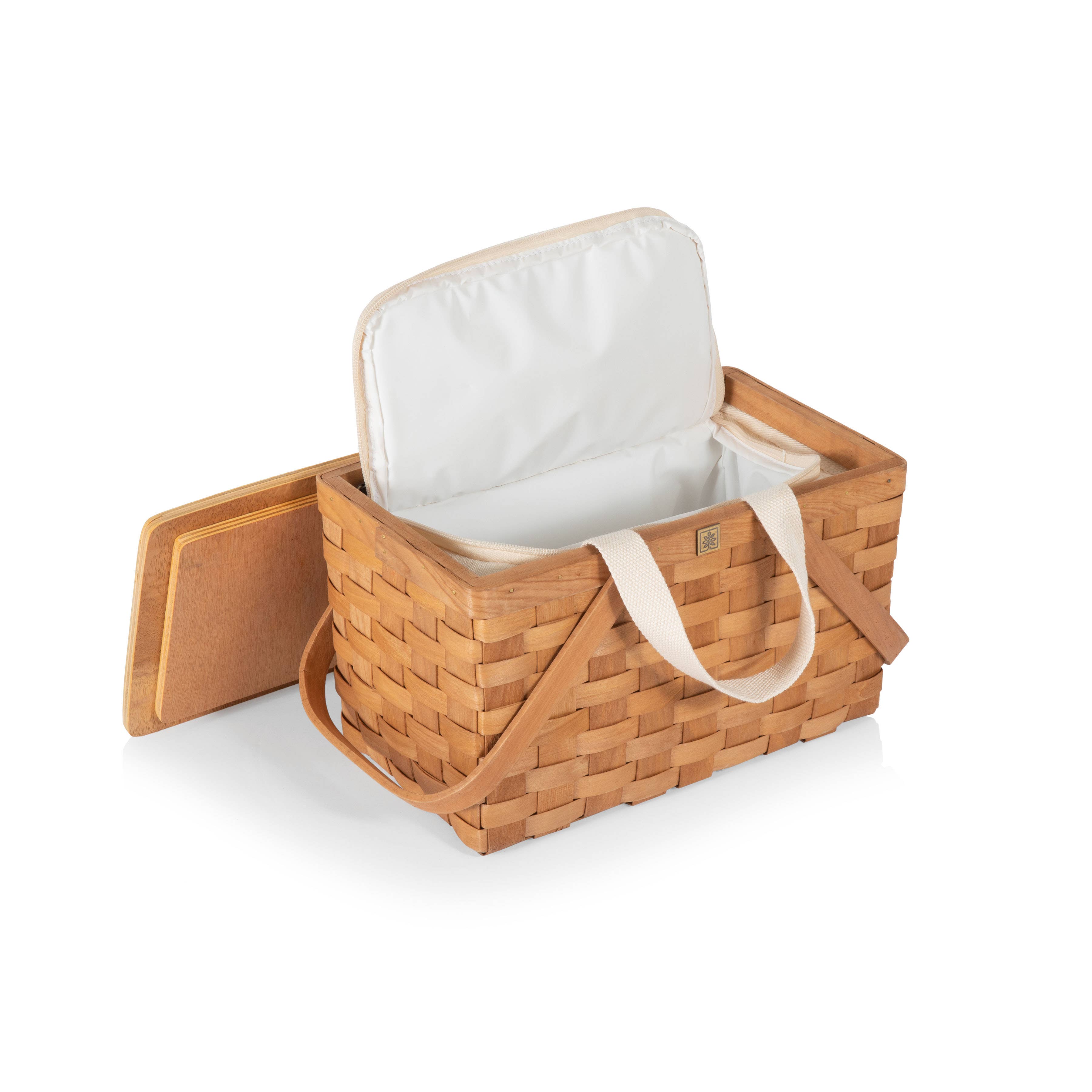 Beige Poppy Personal Picnic Basket, (Beige) for wholesale on Faire3
