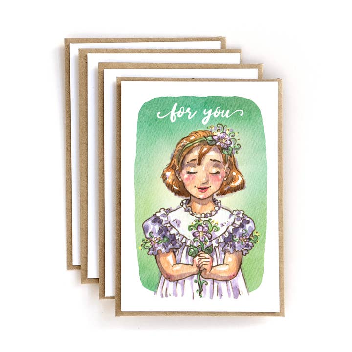 Für Sie Mini-Kartenset Verspielter Aquarellstrauß für den Großhandel von Nettles & Lace Paper Co.