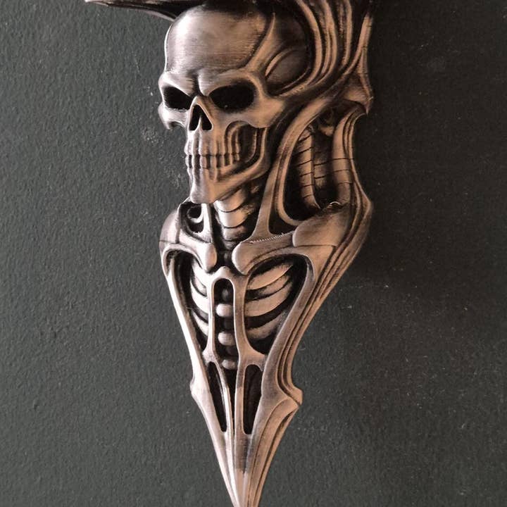 Estantería de pared esqueleto gótica – Acabado en cobre antiguo – Decoración para el hogar de fantasía oscura y horror para venta al por mayor de 3DijkstraFinds