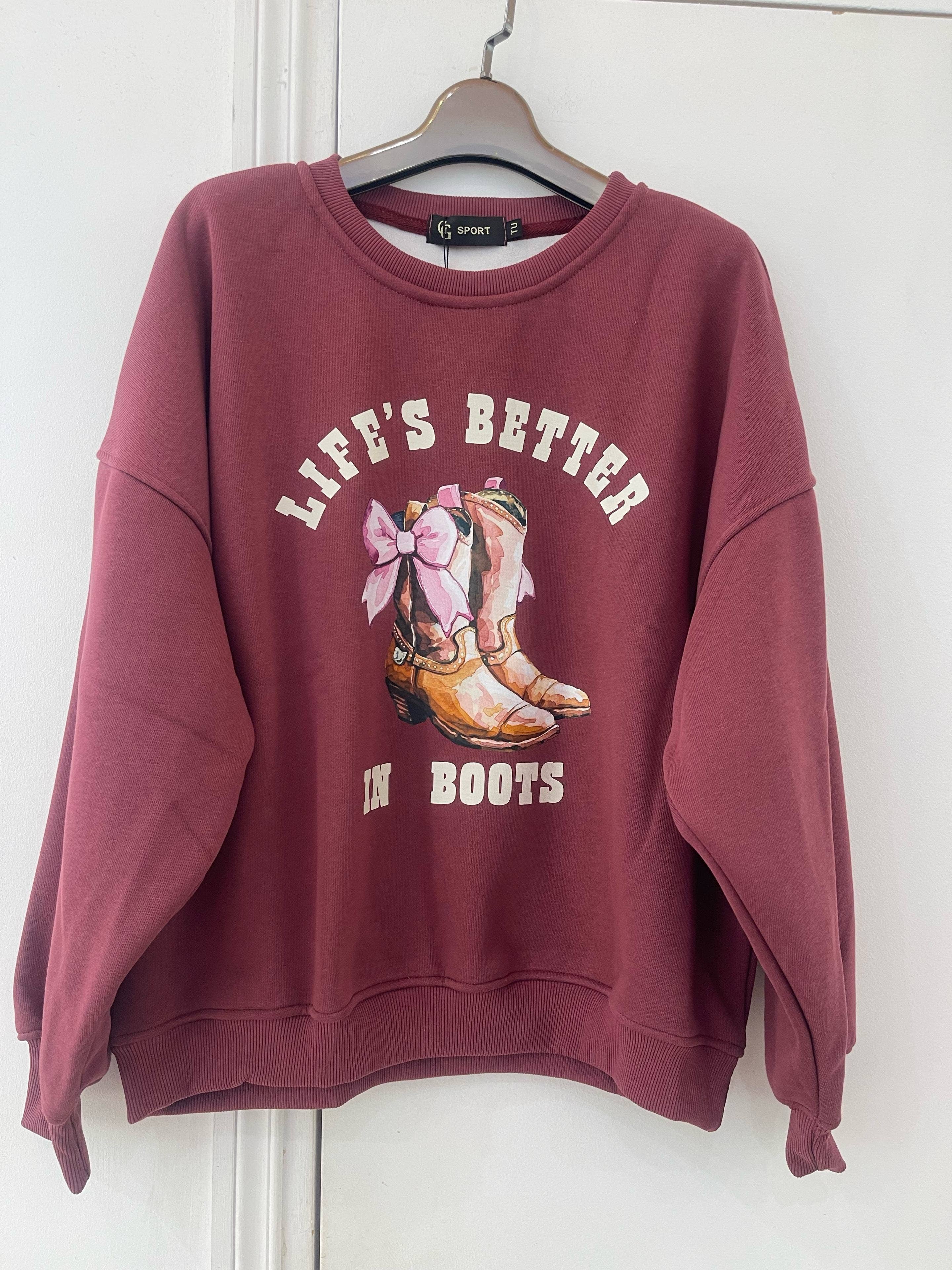 EASY MODE – wholesale Sweatshirt med tryck - Dam – Munkjacka med cowgirl-tryck - 118510