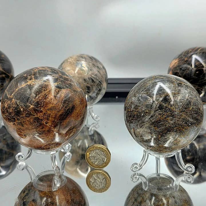 Distinction Crystals - Wholesale Spiritual Stone/Crystal - Large Black Moonstone Crystal Spheres1