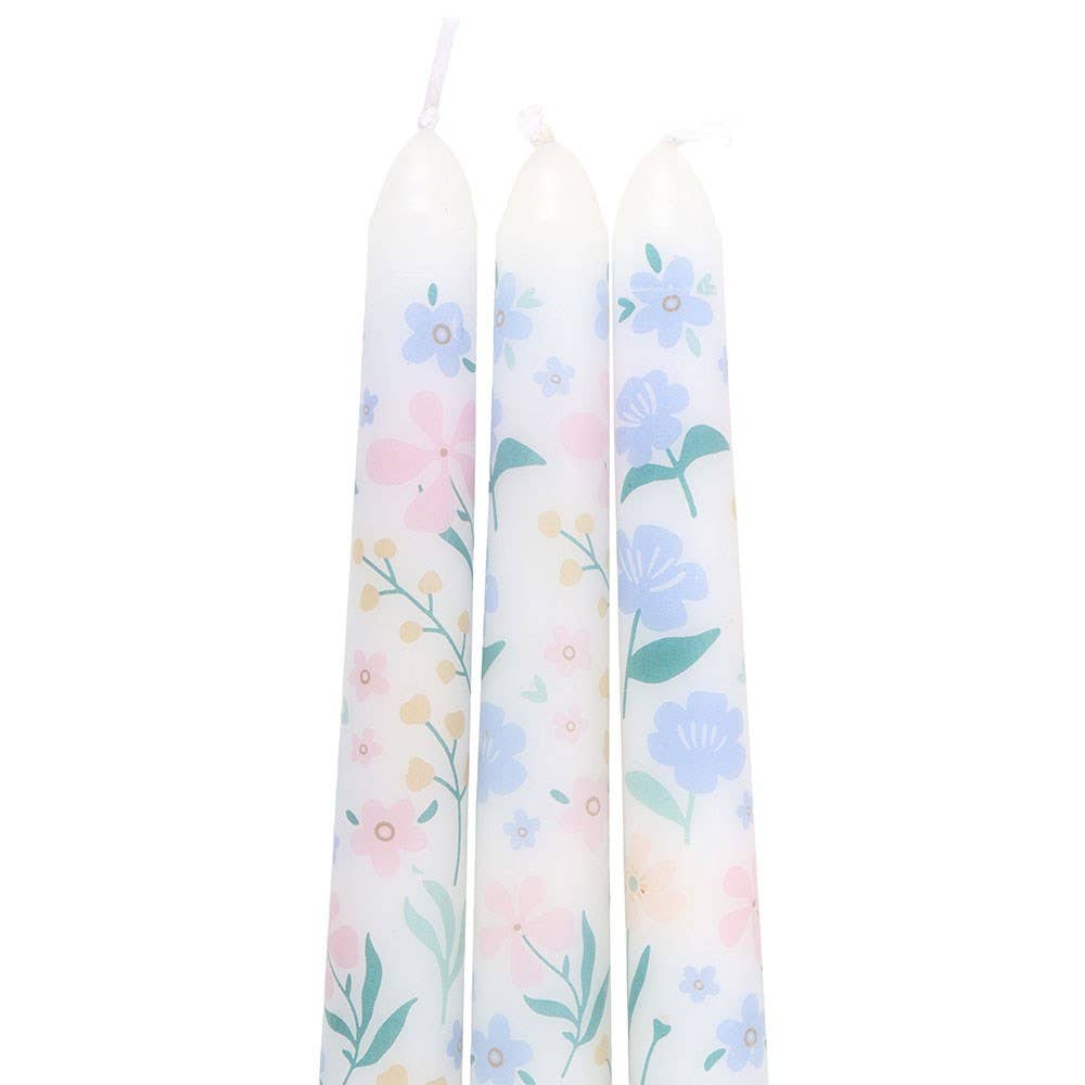 Nibble Distributors Ltd - Wholesale Tapered candle/candlestick - S/3 Blooming Floral taper candles2