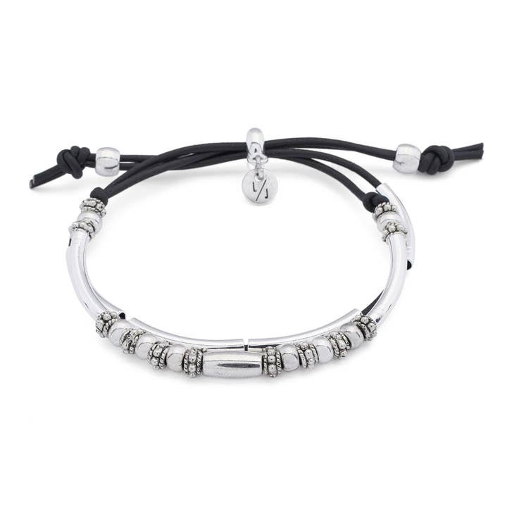 Bijou justerbart armband - Silver/Svart för wholesale av Lizzy James