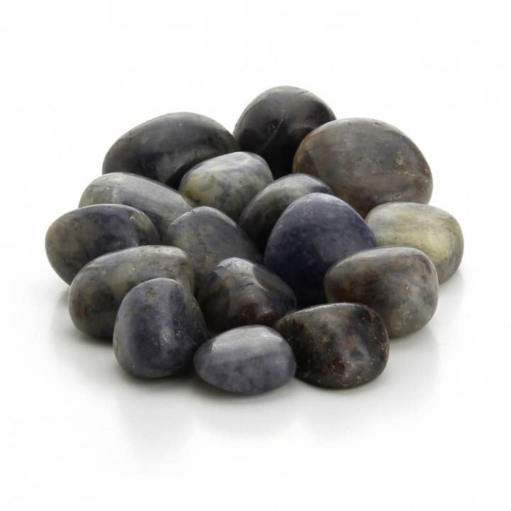 Iolite, Tumbled Stones, 200 Grams Bag for wholesale by UniArt