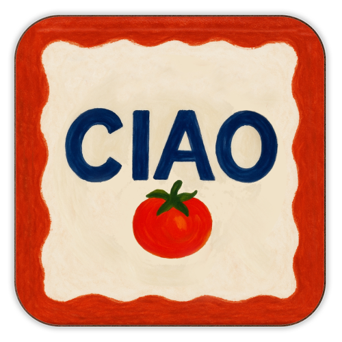 ART WOW - Vente Sous-verre - Dessous de verre 'Ciao Tomato' par Mme Doodle0