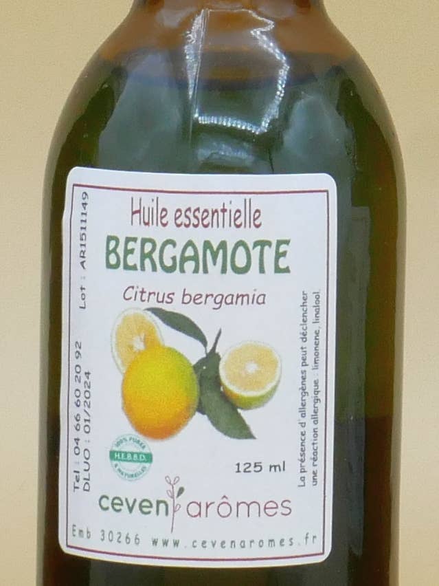 Bergamota Aceite esencial HEBBD 125ml para venta al por mayor de Céven'Arômes