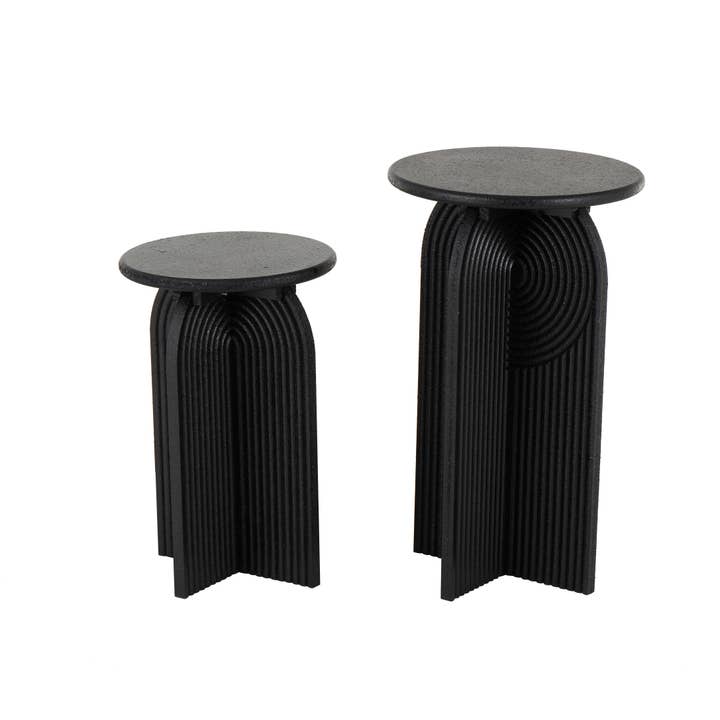 Modern Black Wood Accent Table Set for wholesale by Deco Marché