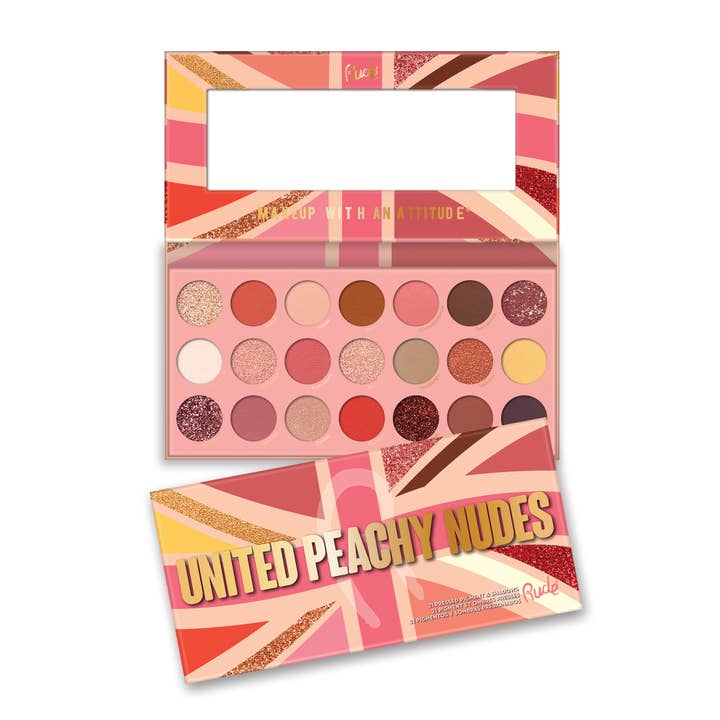 Rude Cosmetics – wholesale Eyeshadow palette – United Peachy Nudes - 21 Pressed Pigment & Shadows Palette