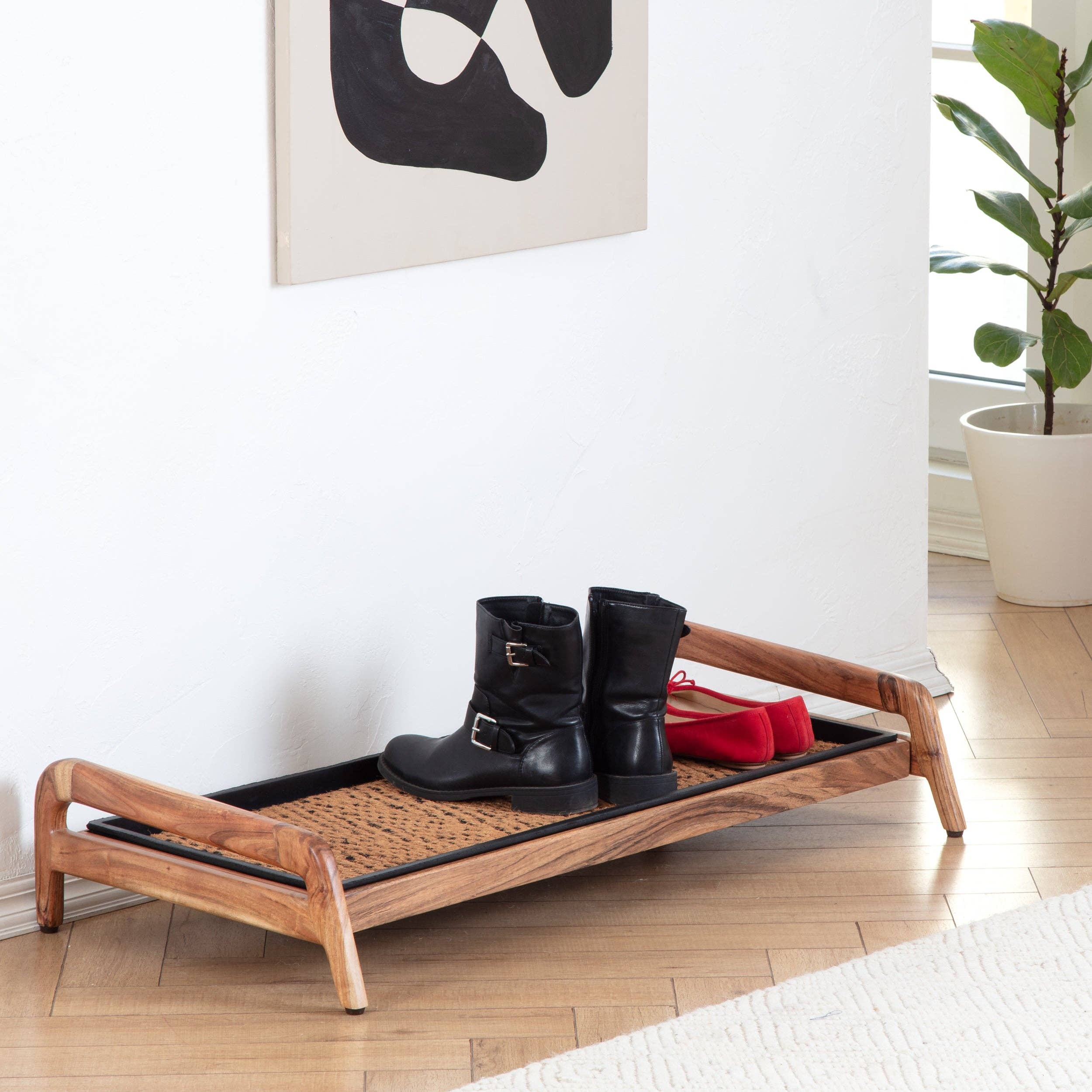 Anji Mountain - Vente Étagères à chaussures - Plateau à bottes en bois (un seul niveau) - Lion irlandais (003)13