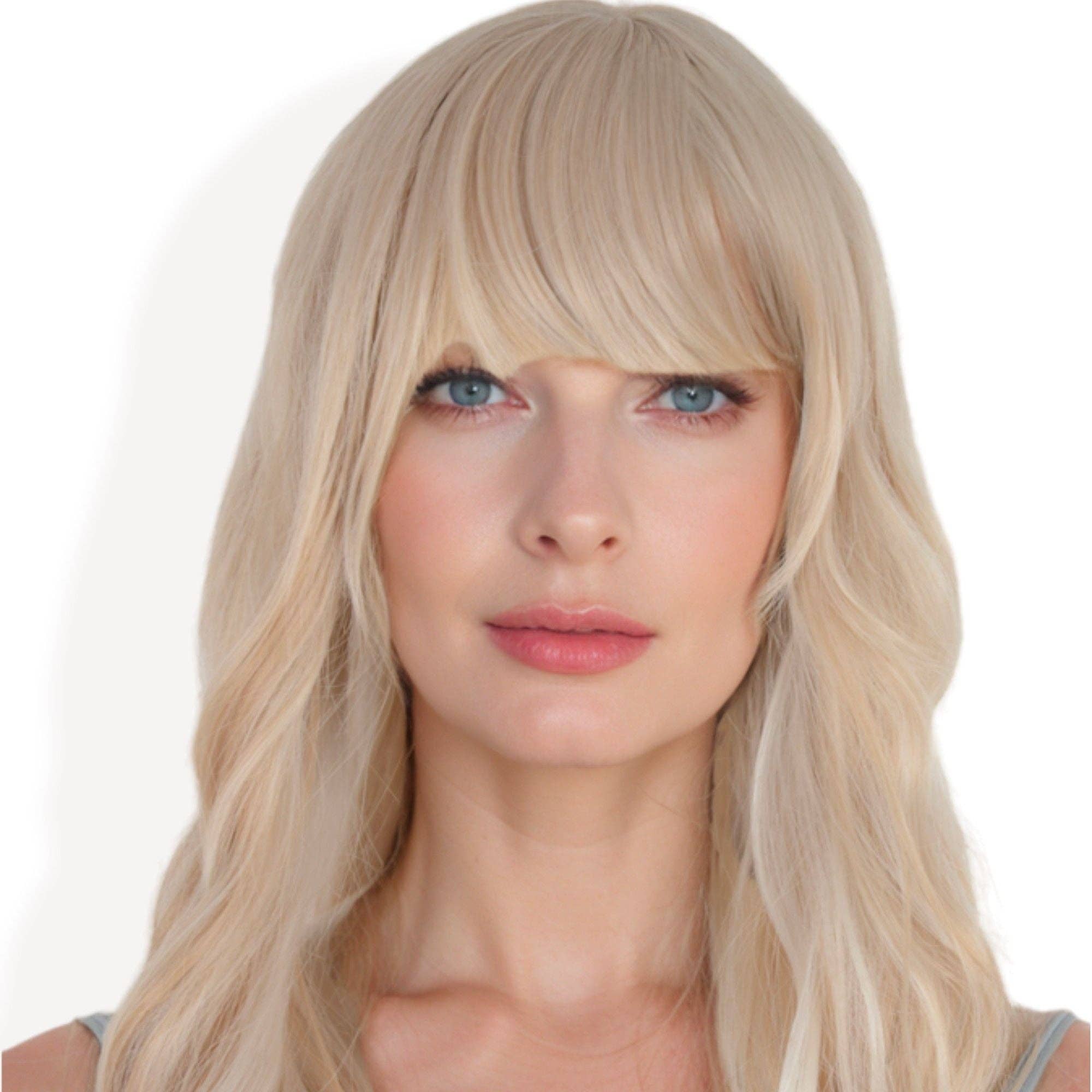 AK Brand - Wholesale Wig/Hair Piece - Long White Blonde Synthetic Wig with Bangs2