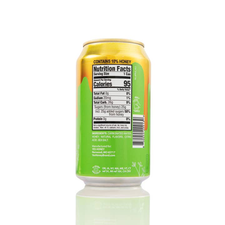 Yes Honey - Wholesale Soda/Carbonated Drink - Yes Honey - 100% Honey Sweetened Soda- Apple 1