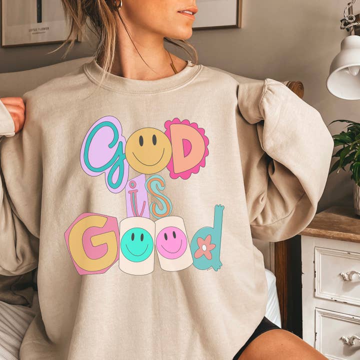 Shoppe SHC - Wholesale Grafisch sweatshirt - Dames - Christian kleding | Sweatshirt met God Is Good opdruk4