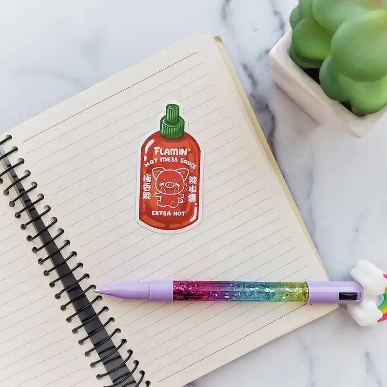 Muijistudio - Wholesale Sticker - Flamin' Hot Mess Sauce Sticker | Hot Sauce Spicy Lover Decal1