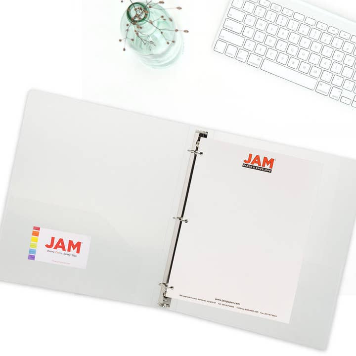 JAM PAPER - Wholesale Binder - JAM Plastic 1 inch Binder, Clear 3 Ring Binder, 1/PK4